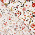 Popelín Viscosa Flor Blanco - Ribes y Casals