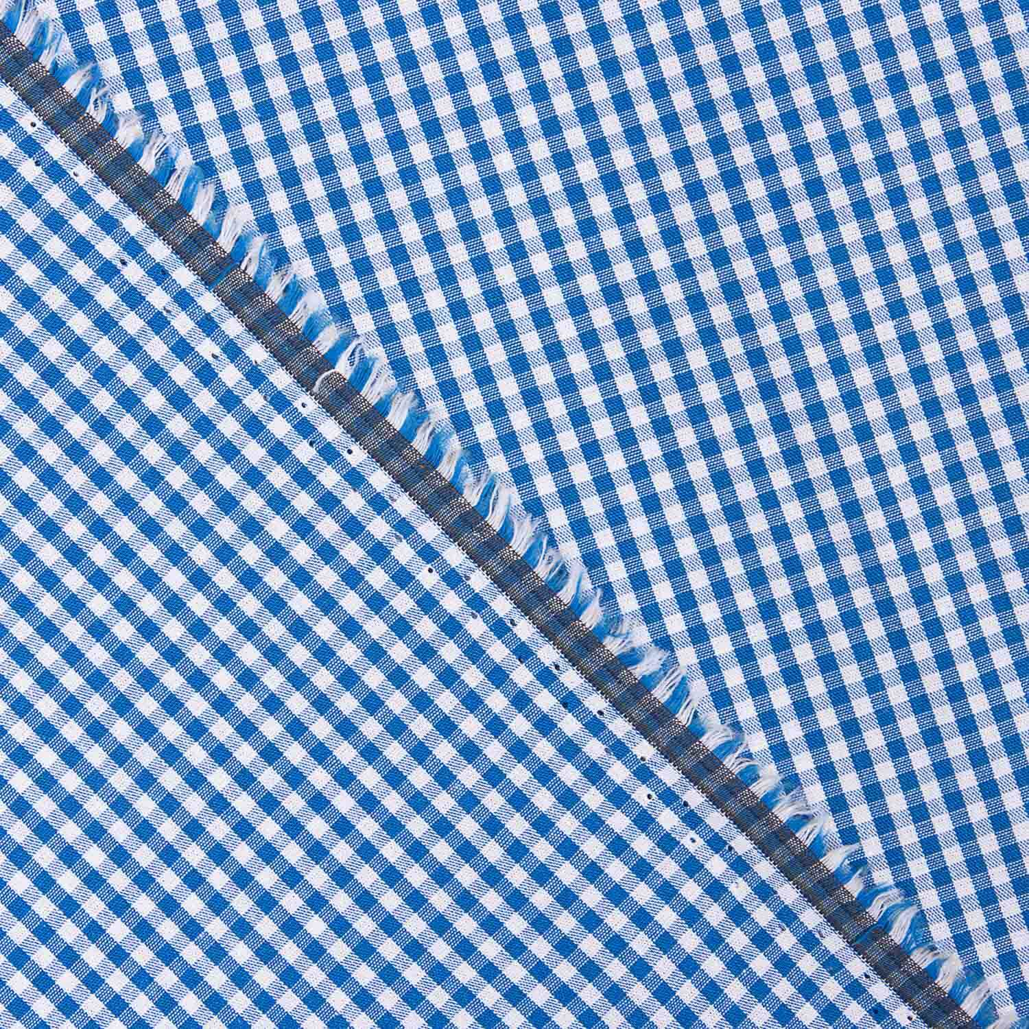 Popelín Algodón Cuadros Mini Azul - Ribes y Casals