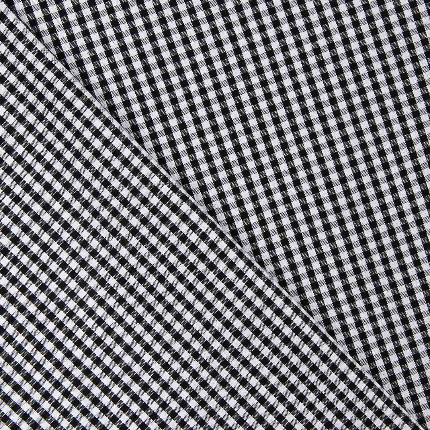 Popelín Algodón Cuadros Mini Negro - Ribes y Casals