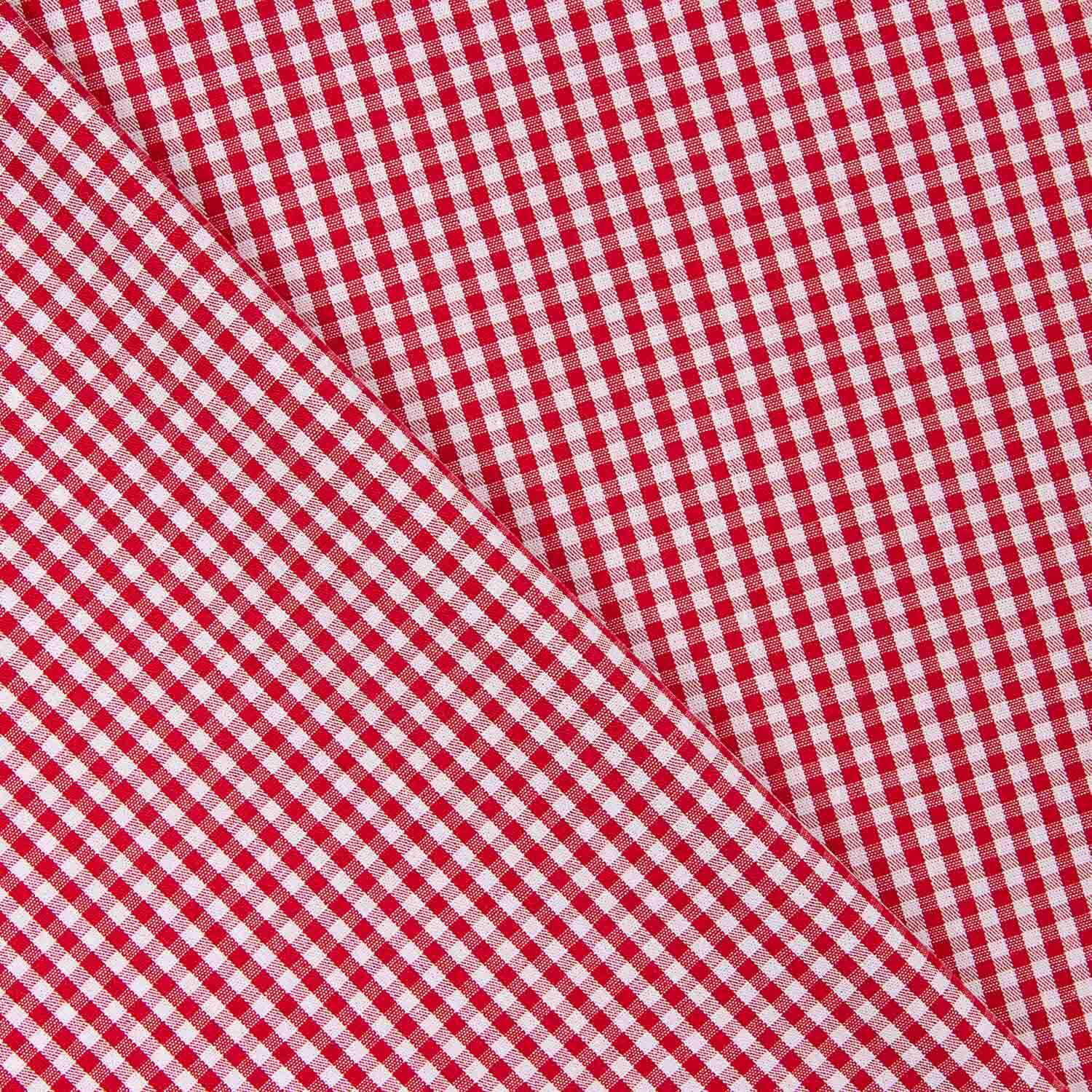Popelín Algodón Cuadros Mini Rojo - Ribes y Casals