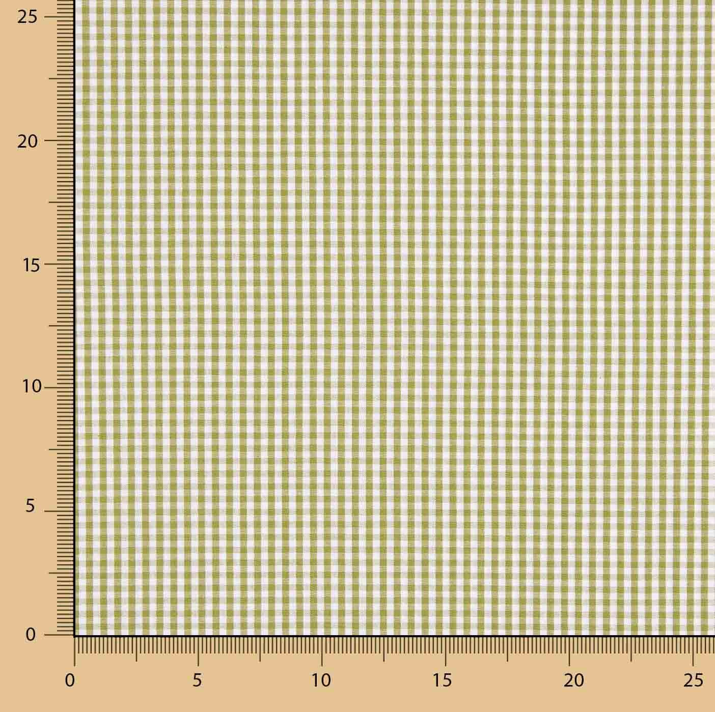 Popelín Algodón Cuadros Mini Verde Oliva - Ribes y Casals