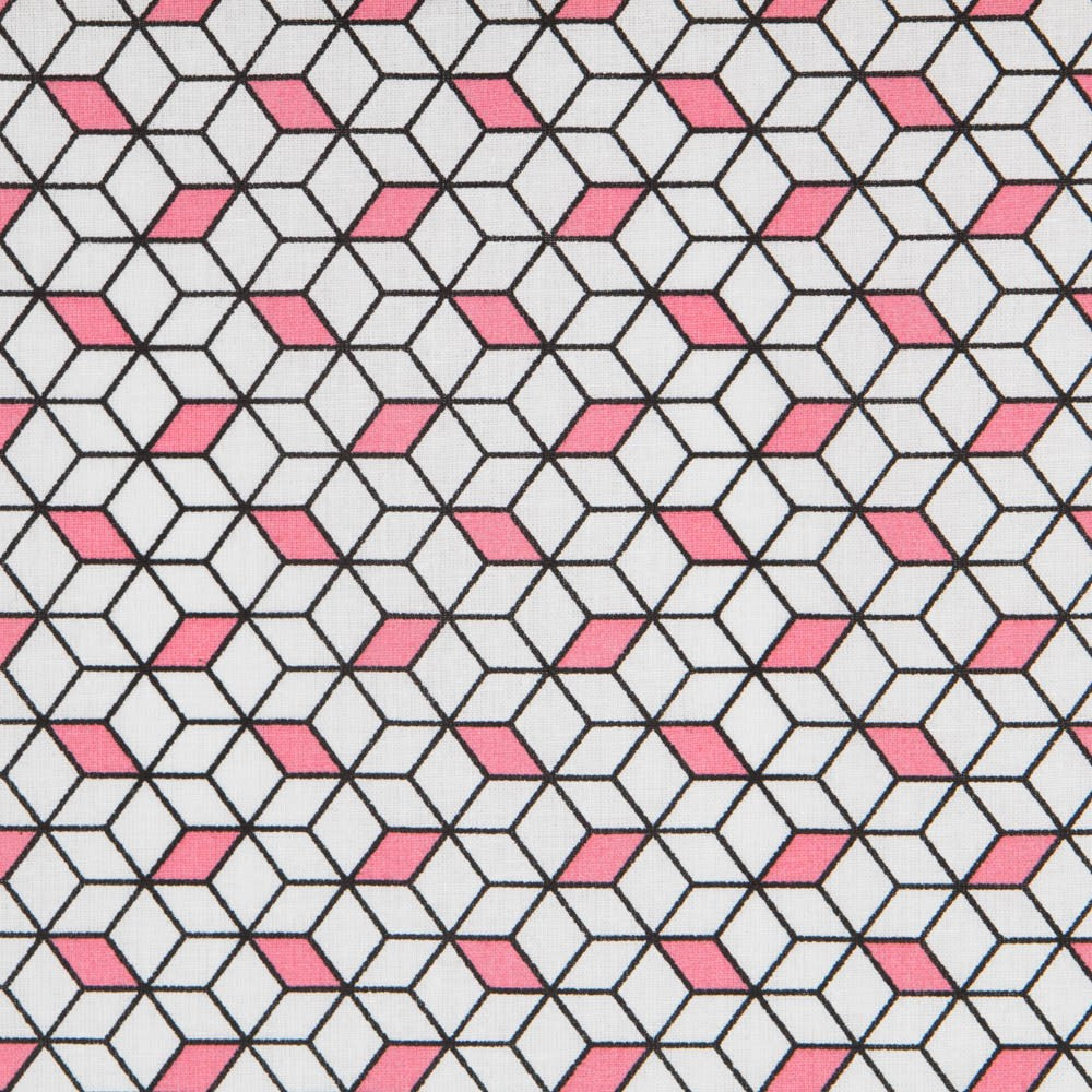 Popelín Algodón Cubic Rosa - Ribes y Casals