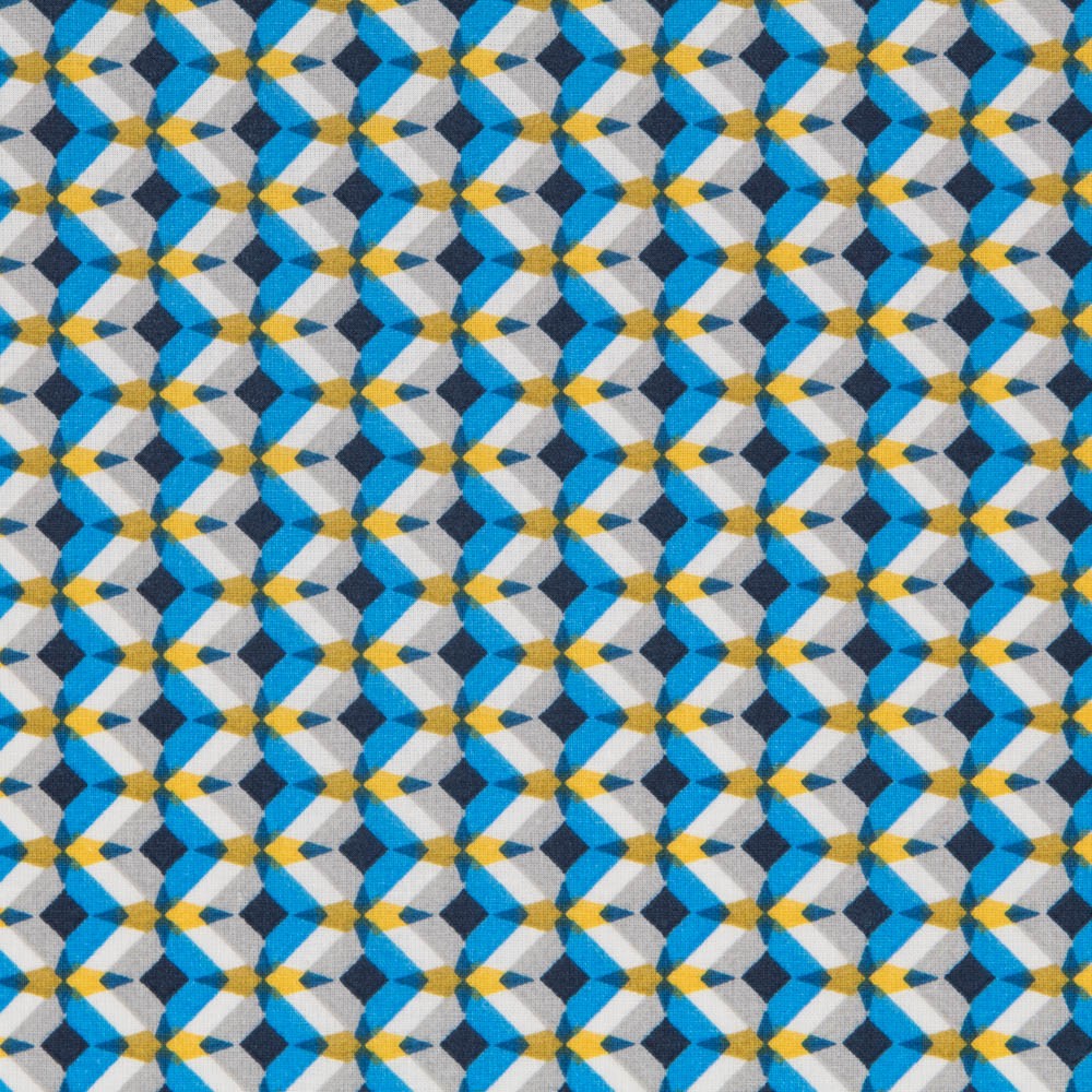 Popelín Algodón Trenzas Azul - Ribes y Casals