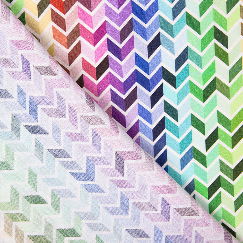 Popelín Algodón Chevron Multicolor - Ribes y Casals