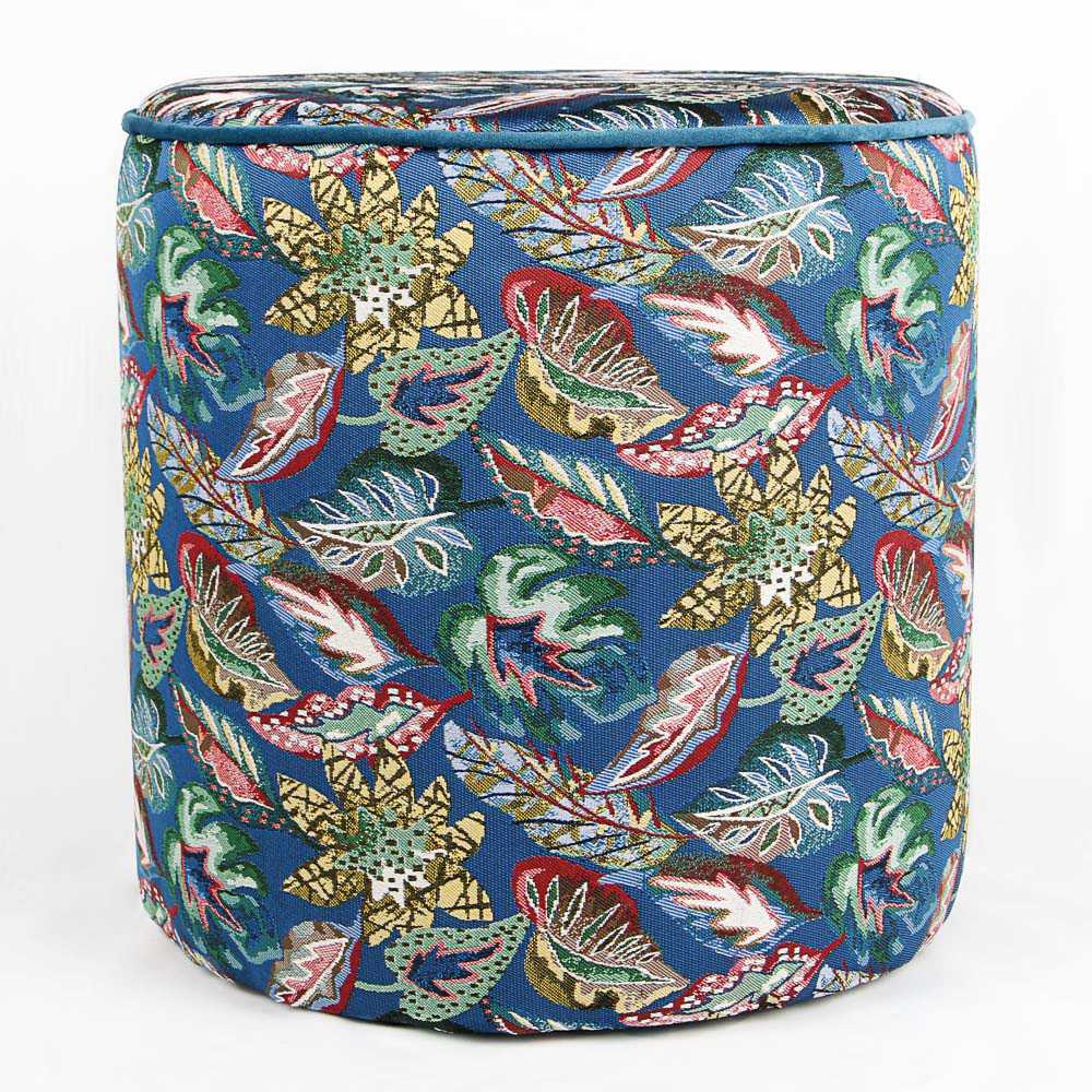 Puf Decorativo Tropical Azul 40x43cm - Ribes y Casals