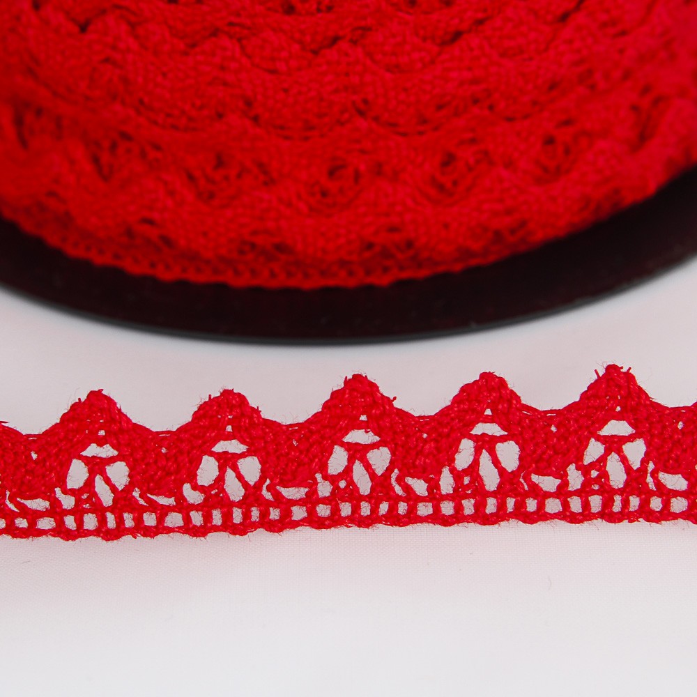 Puntilla Algodón Roja de 10mm - Ribes y Casals