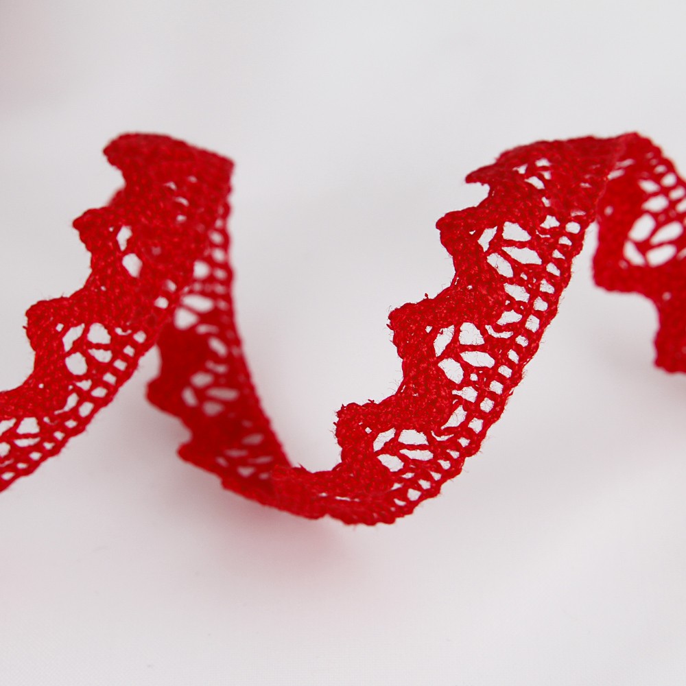 Puntilla Algodón Roja de 10mm - Ribes y Casals