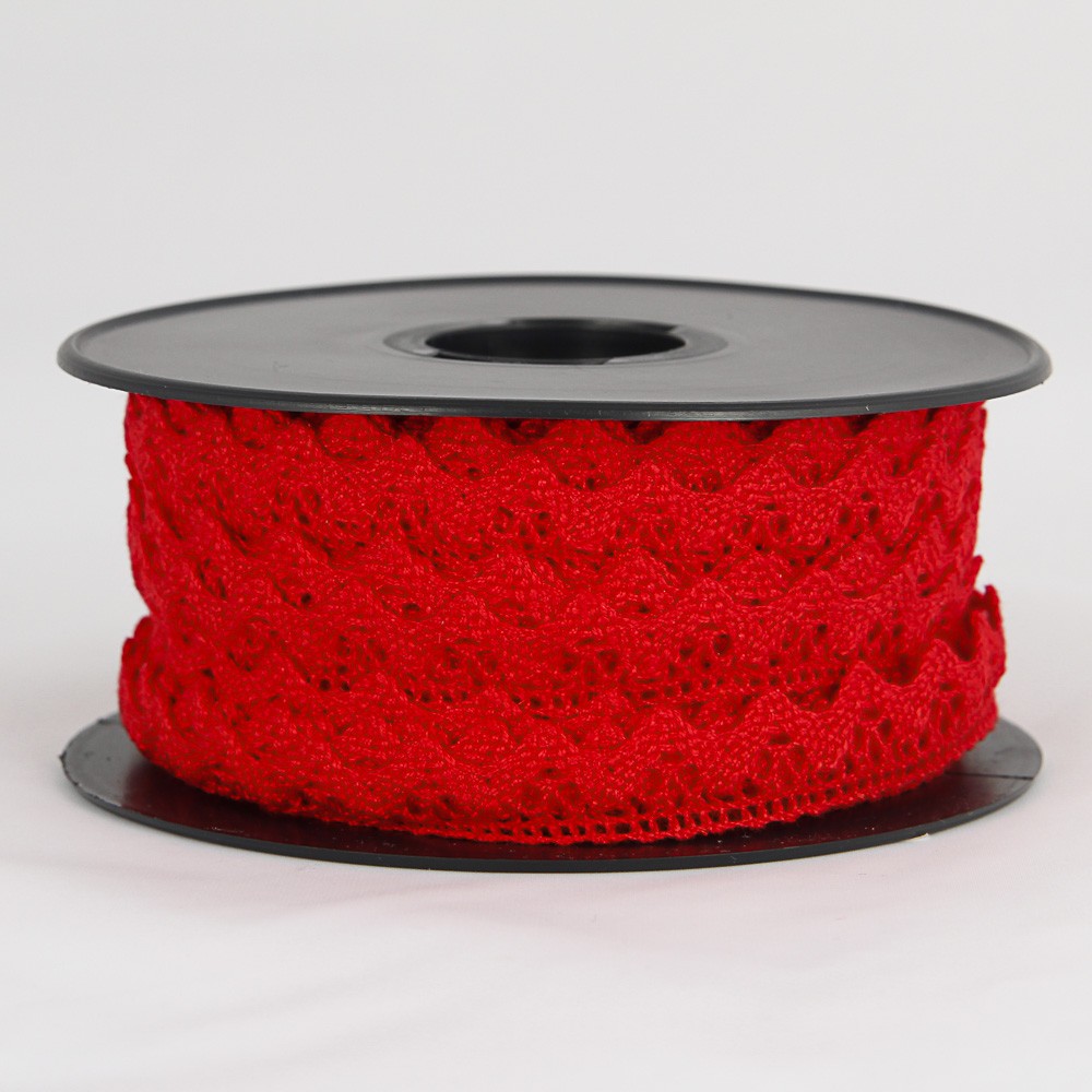 Puntilla Algodón Roja de 10mm - Ribes y Casals