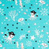 Punto Algodón Pulpos Verde Agua - Ribes y Casals