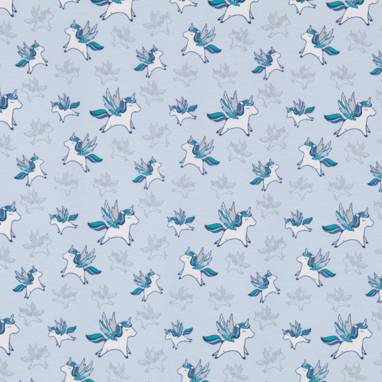 Punto Algodón Unicornios Azul - Ribes y Casals