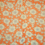 Punto Fino Lycra Flor Fondo Naranja - Ribes y Casals