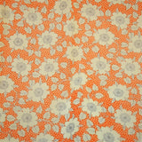 Punto Fino Lycra Flor Fondo Naranja - Ribes y Casals