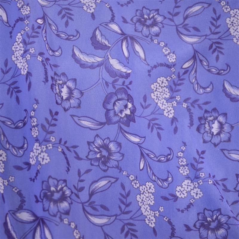 Punto Fino Lycra Flores Azules - Ribes y Casals