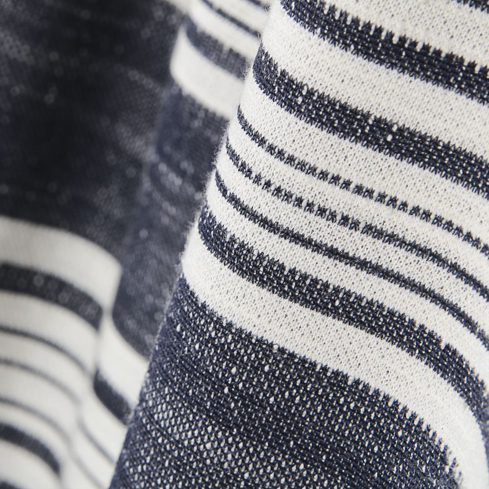 Punto Jacquard Listado Azul Denim - Ribes y Casals