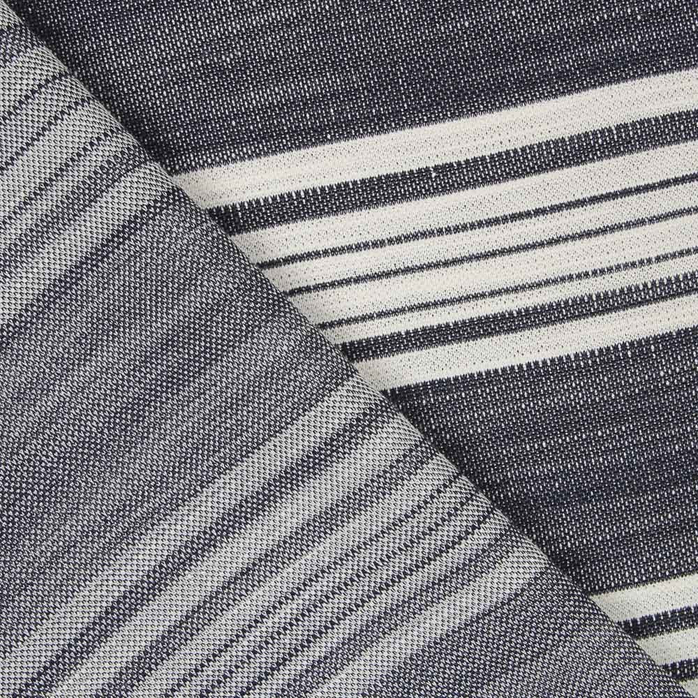 Punto Jacquard Listado Azul Denim - Ribes y Casals