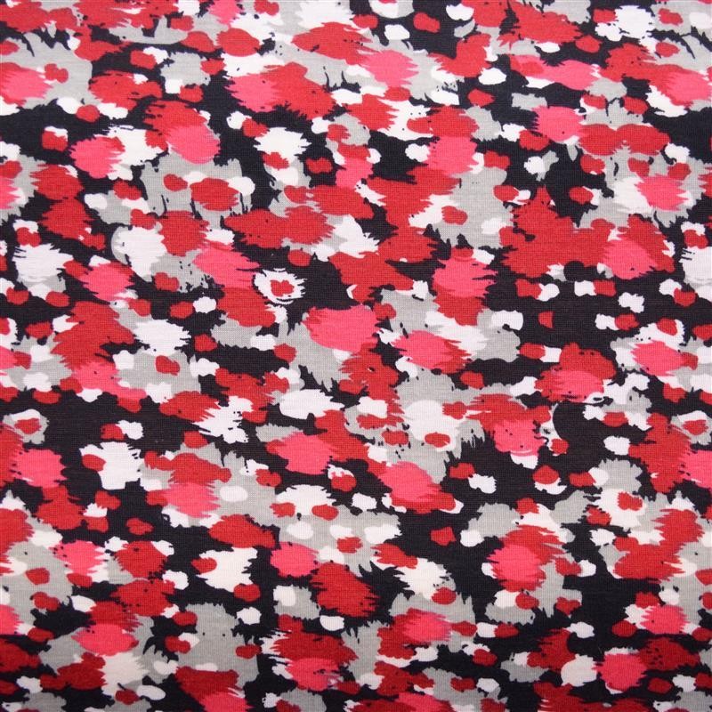 Punto Lycra Acuarelas Coral y Rojo - Ribes y Casals