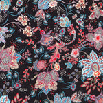 Punto Poliéster Flores Negro - Ribes y Casals