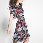 Punto Poliéster Flores Negro - Ribes y Casals