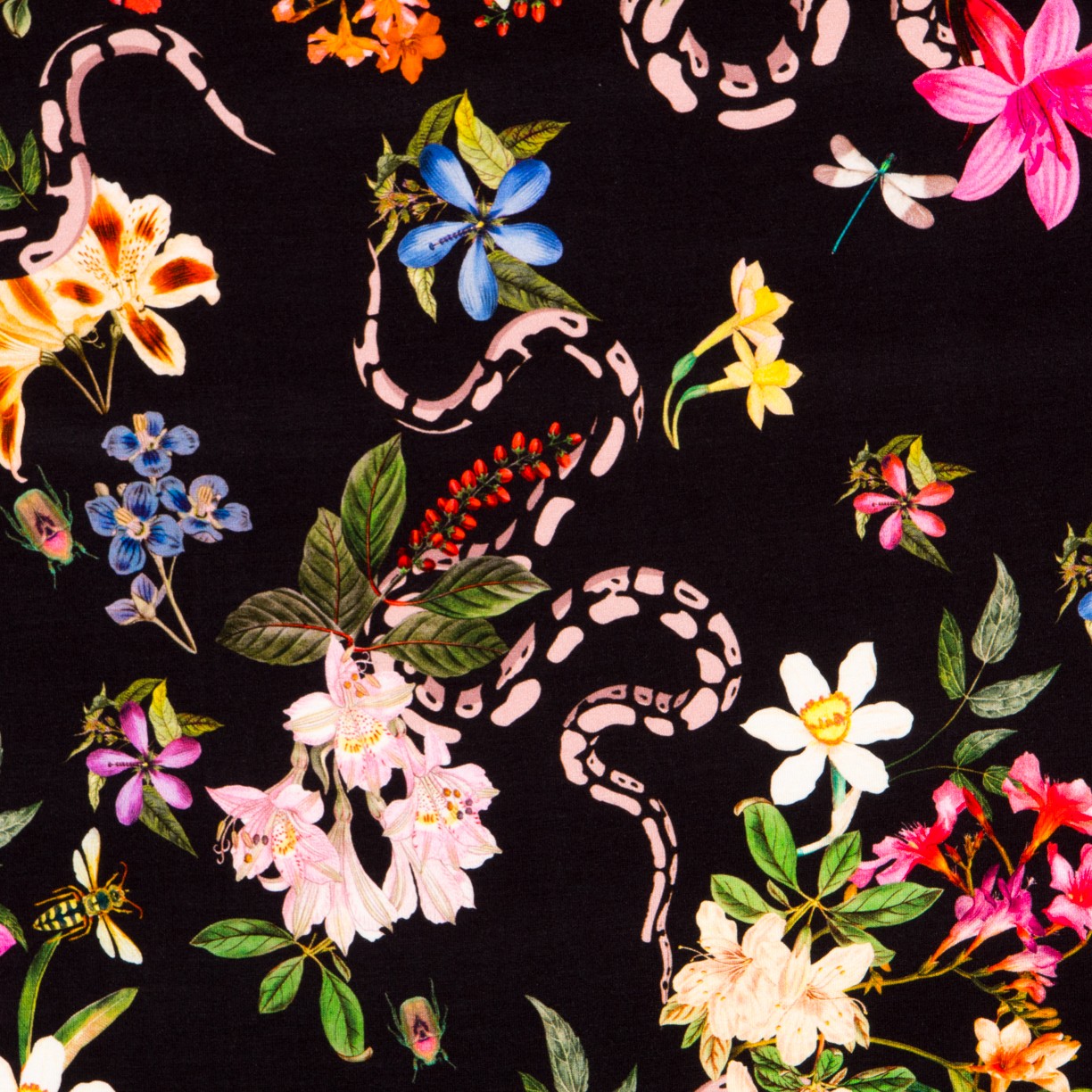 Punto Viscosa Floral Negra - Ribes y Casals