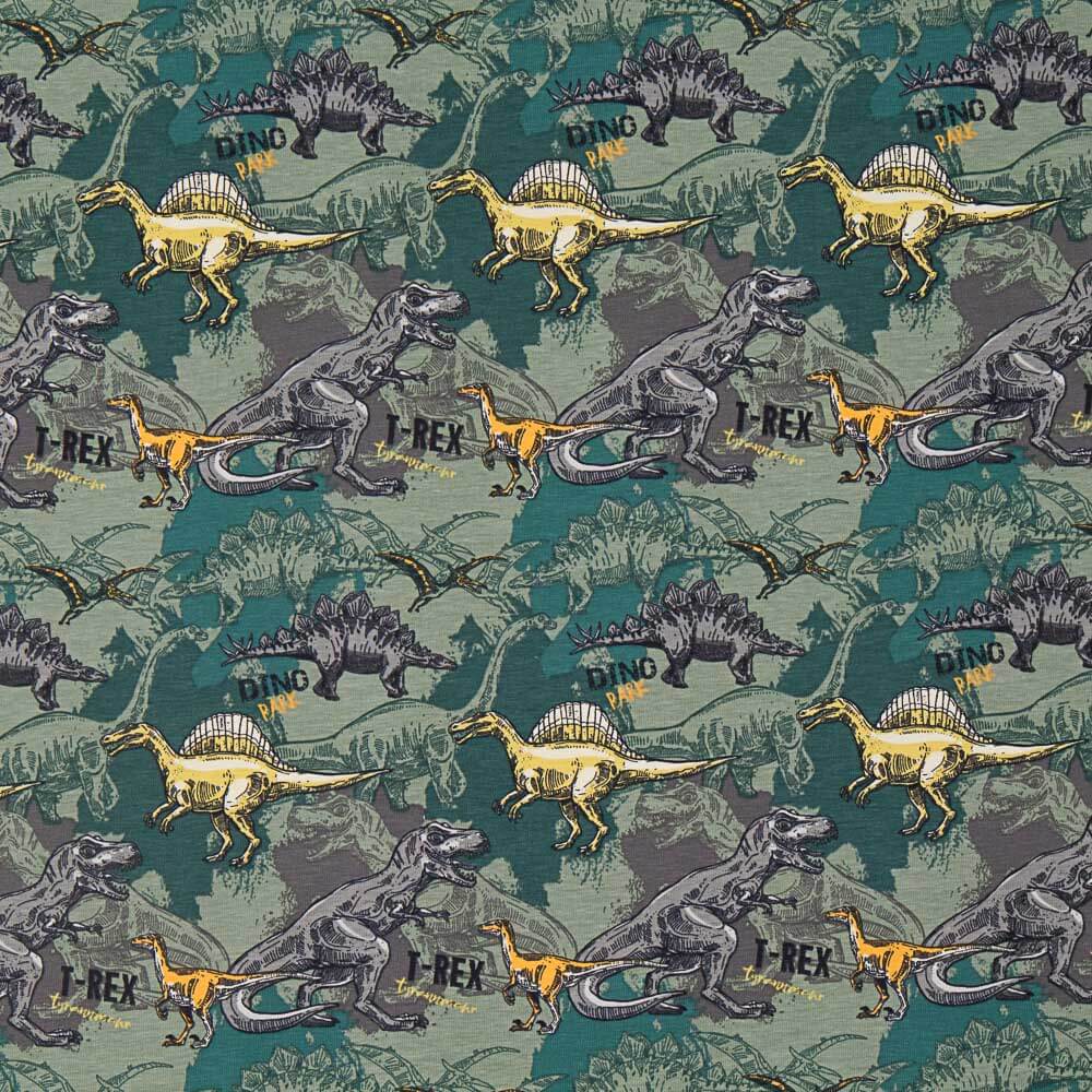 Punto Algodón Dinosaurios Verde - Ribes y Casals