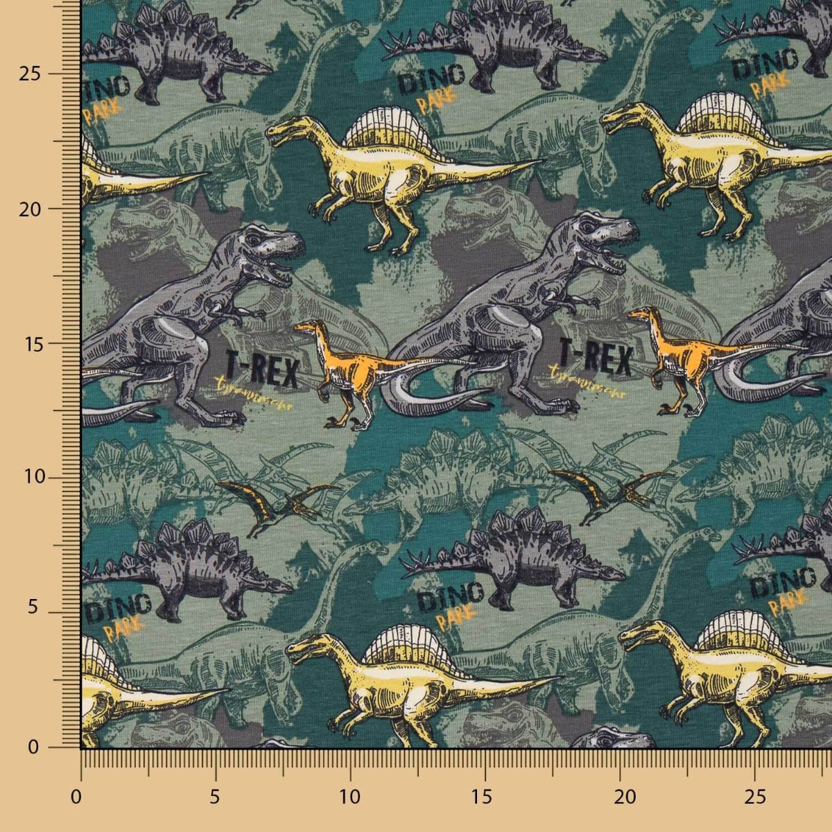 Punto Algodón Dinosaurios Verde - Ribes y Casals