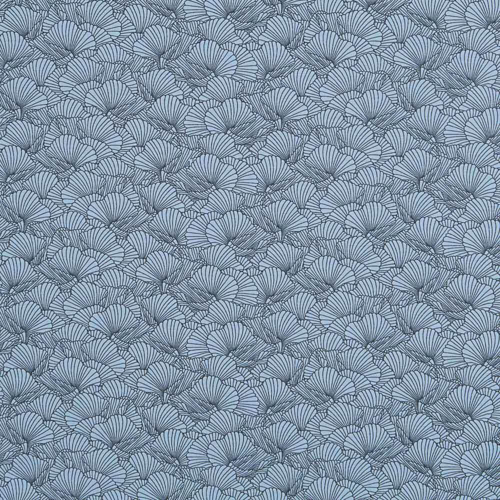 Punto Algodón Flores Azul Denim Oeko-Tex® - Ribes y Casals