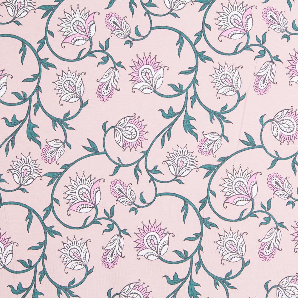 Punto Algodón Glitter Flowers Dusty - Ribes y Casals