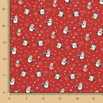 Retal Punto Algodón Pingüinos Grana 115x150 cm - Ribes y Casals