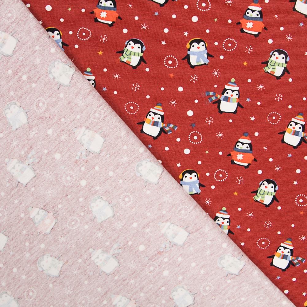 Punto Algodón Pingüinos Grana - Ribes y Casals