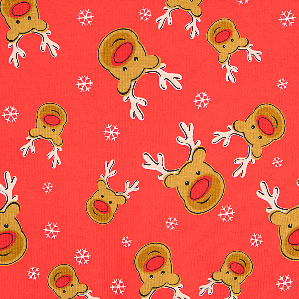 Punto Algodón Reno Rojo Navidad - Ribes y Casals