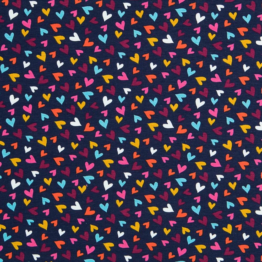 Punto Algodón Corazones Morado - Ribes y Casals