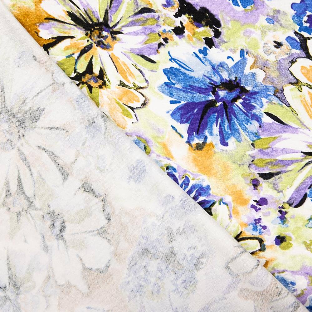 Punto Viscosa Floral Lila - Ribes y Casals