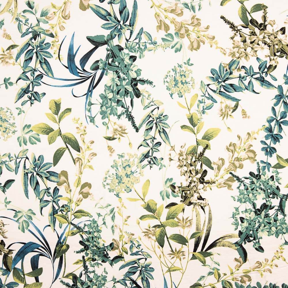 Punto Viscosa Floral Blanco - Ribes y Casals