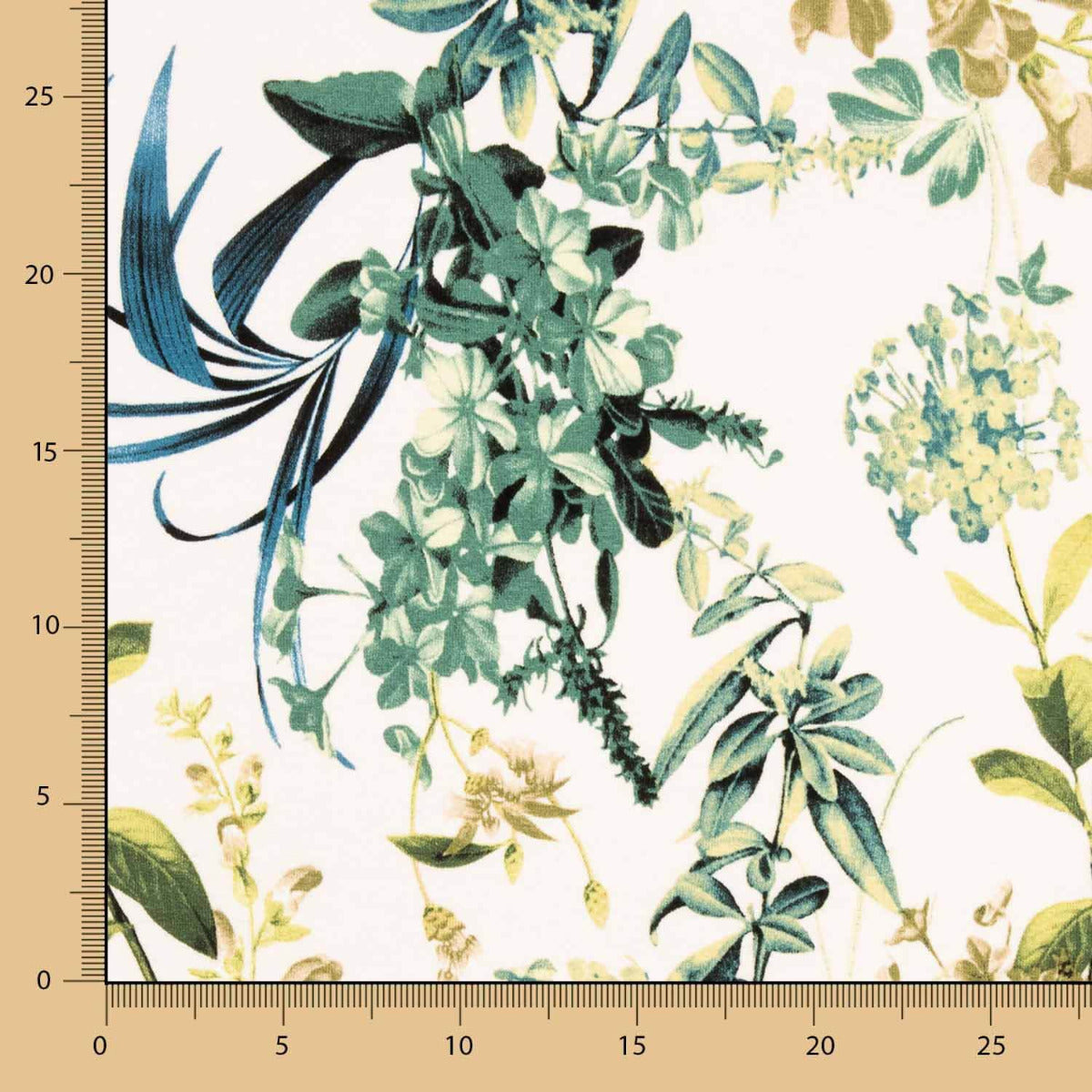 Punto Viscosa Floral Blanco - Ribes y Casals