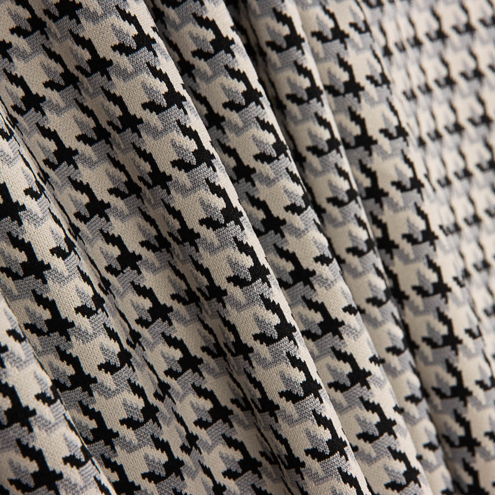 Punto Jacquard Pata Gallo Gris Claro - Ribes y Casals