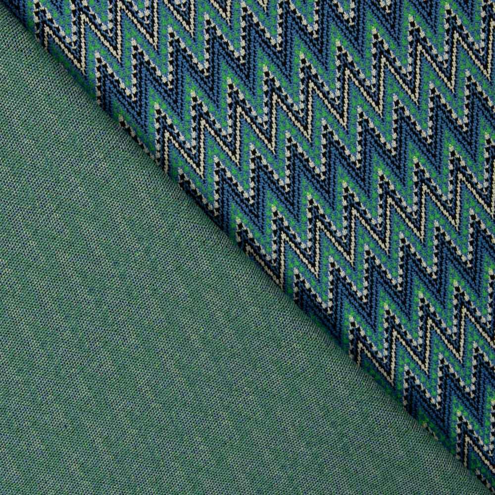 Punto Jacquard ZigZag Verde - Ribes y Casals