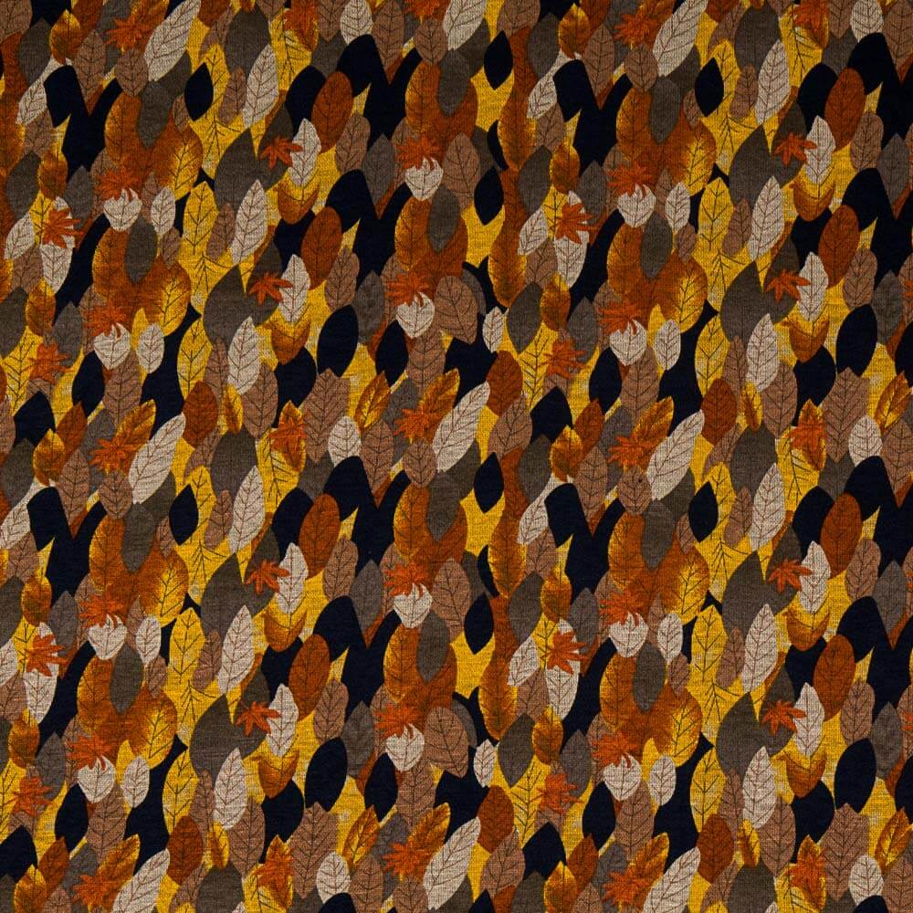 Punto Jersey Viscosa Hojas Otoño - Ribes y Casals