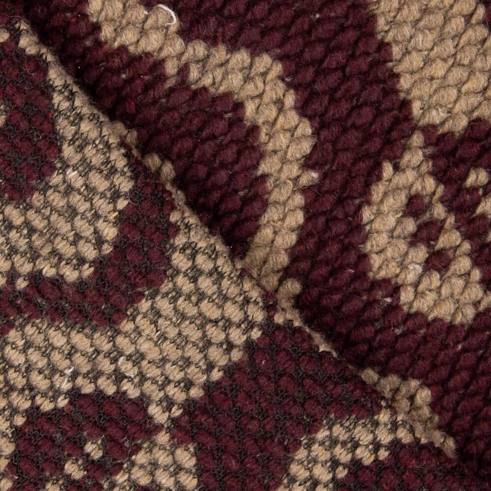 Punto Tricot Lana Poncho Ojos Granate - Ribes y Casals