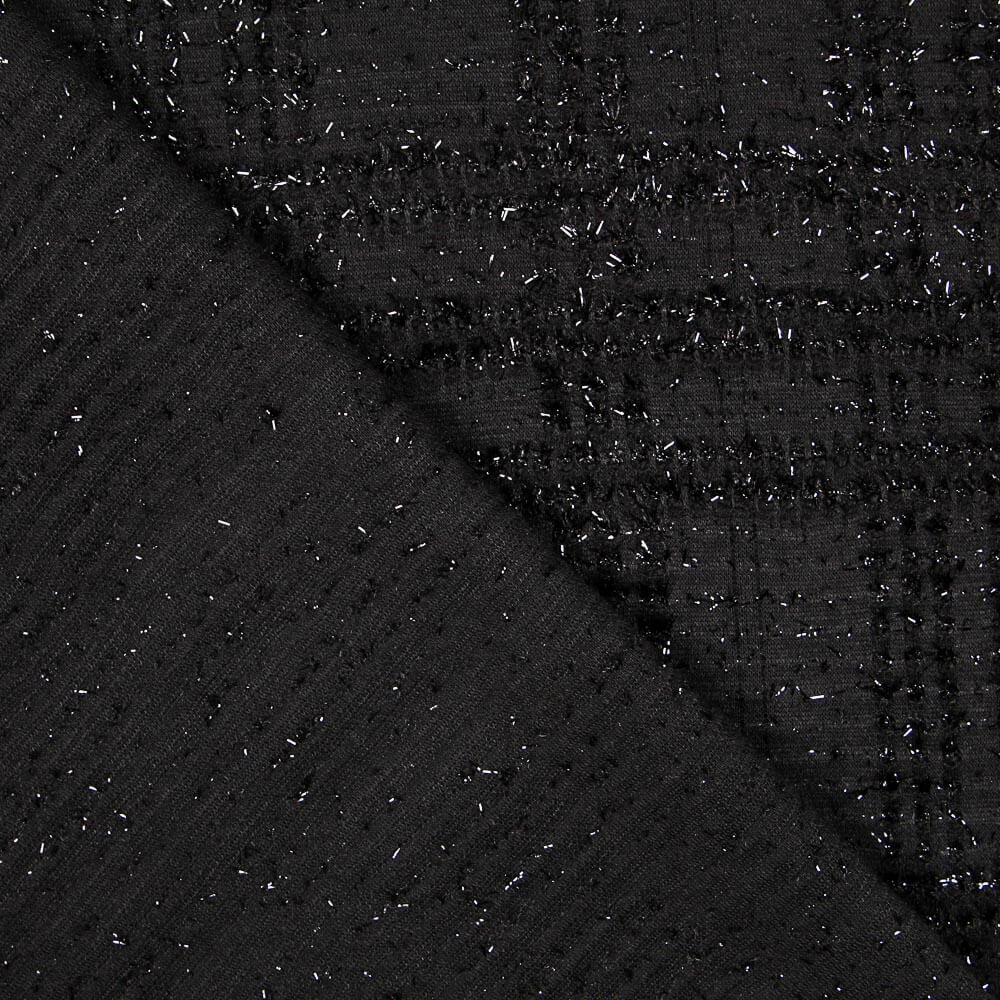 Punto Lana Cuadro Lurex Negro - Ribes y Casals