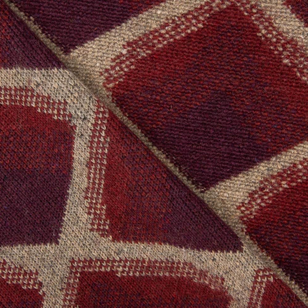 Punto Tricot Lana Poncho Granate Ondas - Ribes y Casals