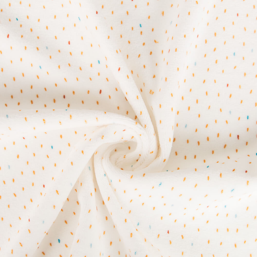 Retal Punto Tundosado Gotitas Crudo Oeko-Tex® 75x150 cm - Ribes y Casals