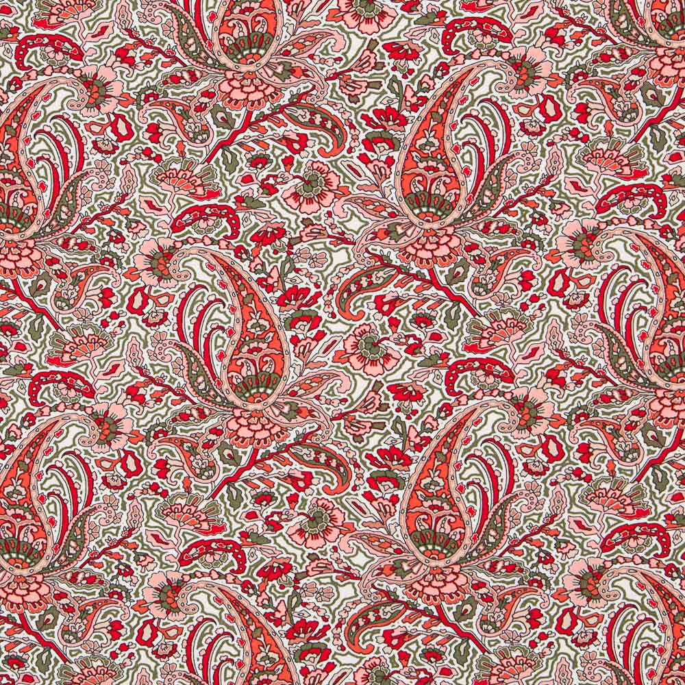 Punto Viscosa Delhi Paisley Roja - Ribes y Casals
