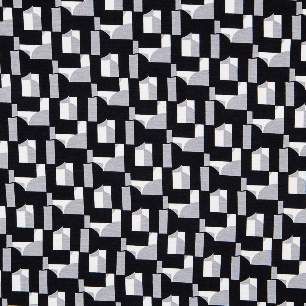 Punto Viscosa Geo Negra Gris - Ribes y Casals