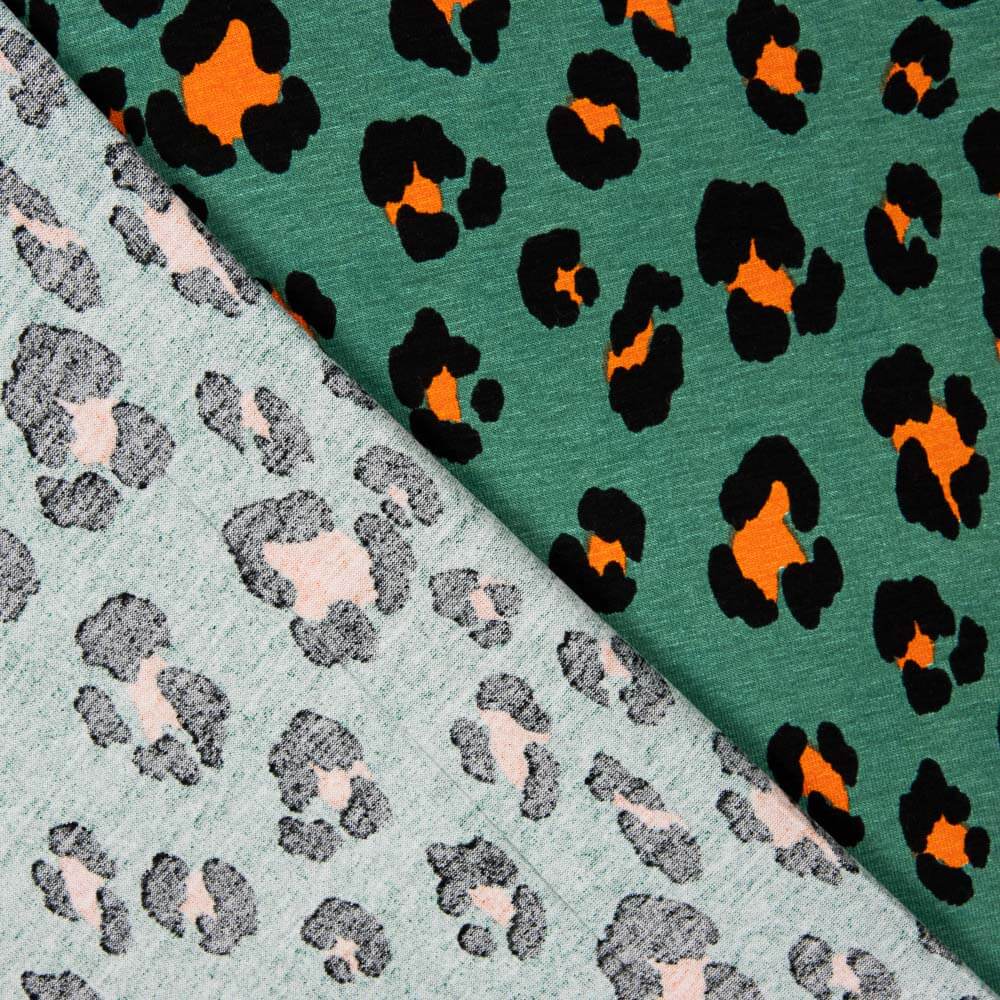 Punto Viscosa Leopardo Verde Menta - Ribes y Casals