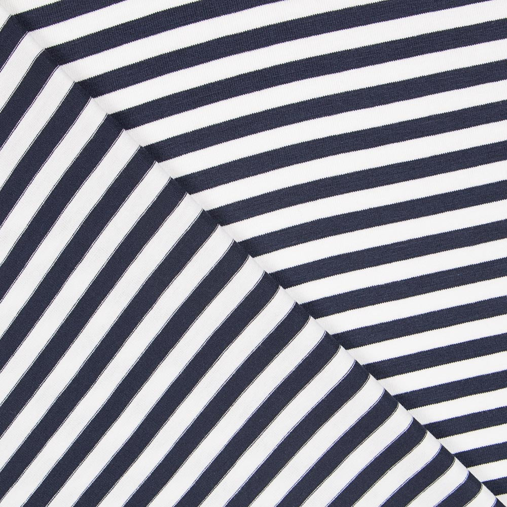 Punto Viscosa Stripes Azul Marino - Ribes y Casals