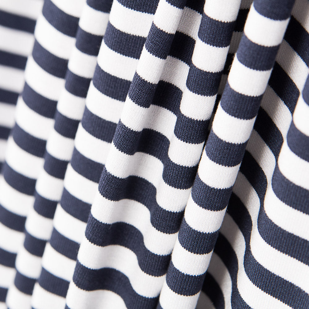 Punto Viscosa Stripes Azul Marino - Ribes y Casals