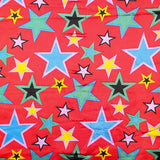 Raso Carnaval Estrellas Rojo - Ribes y Casals