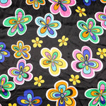 Raso Carnaval Flor Hippie Negro - Ribes y Casals