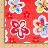 Raso Carnaval Flor Hippie Rojo - Ribes y Casals