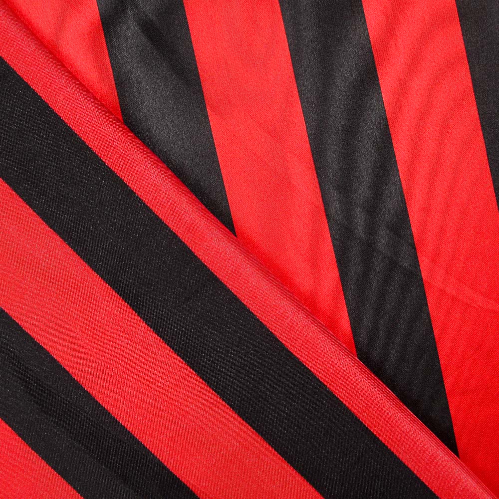 Raso Carnaval Rayas Rojo Negro - Ribes y Casals